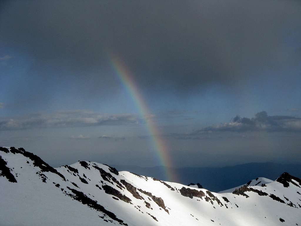 Rainbow at Avalanche Gulch Base Camp