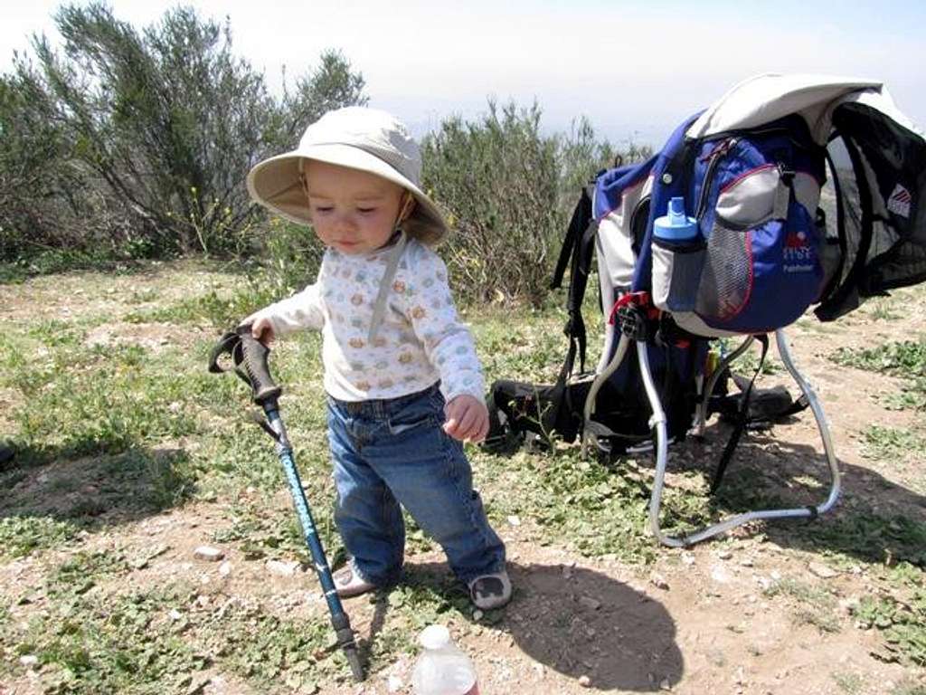 Learning how to use a hiking pole