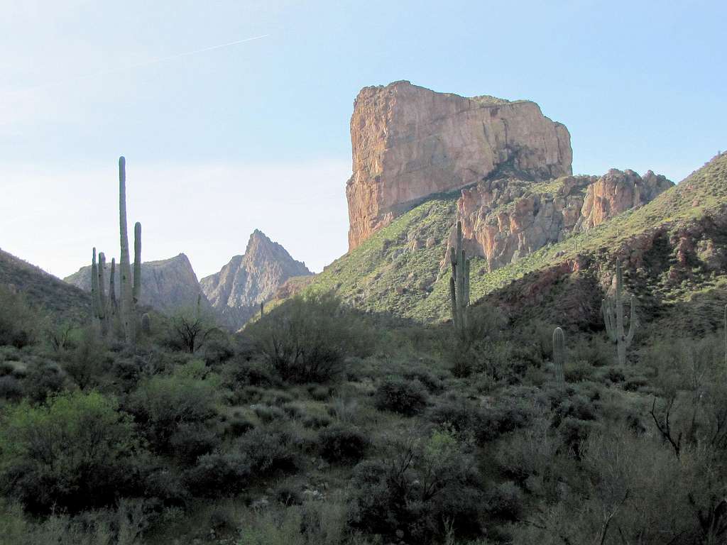 Battleship Mountain on the right