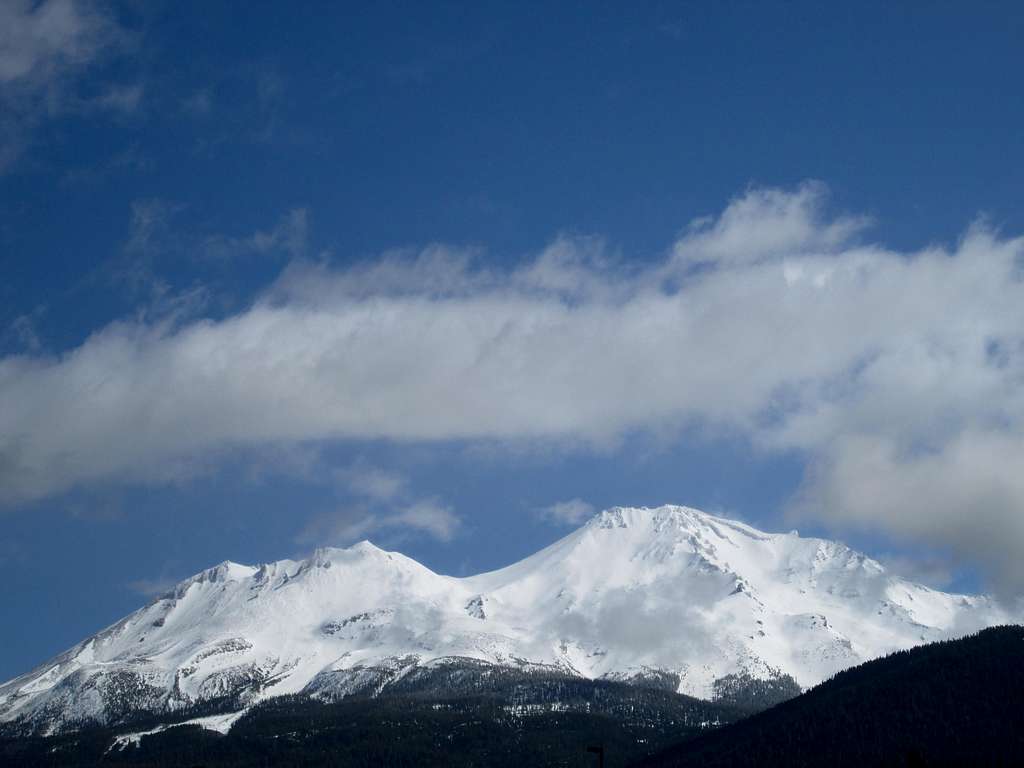 Mount Shasta and Shastina seen from the West, April 2013