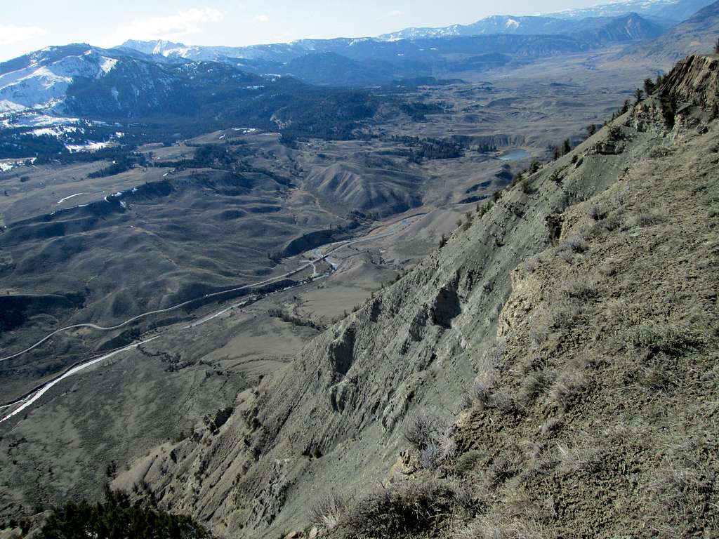 Looking over the edge at the top of the northwest face of Mount Everts