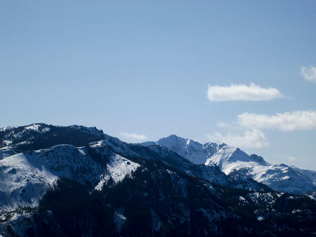 Electric Peak seen from the northwest face of Mount Everts