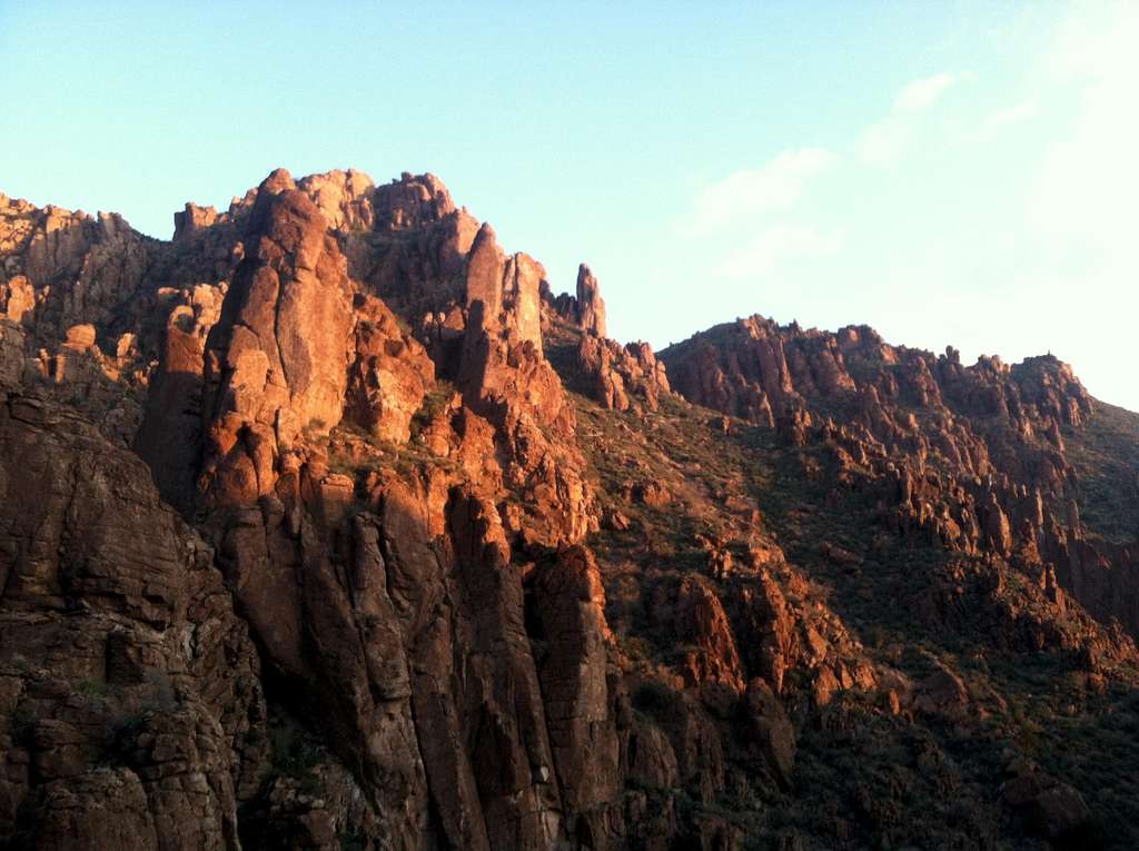 Sunset on Queen Creek Canyon, a climbing area located near Phoenix AZ
