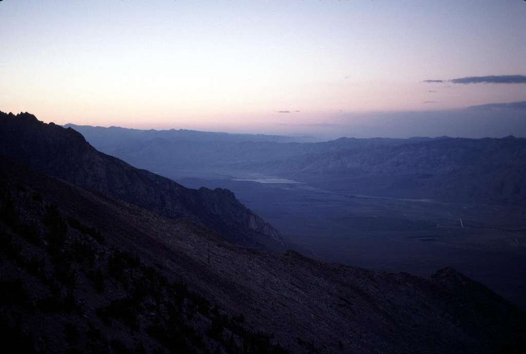 North Owens Valley at Dusk from Kearsarge Peak