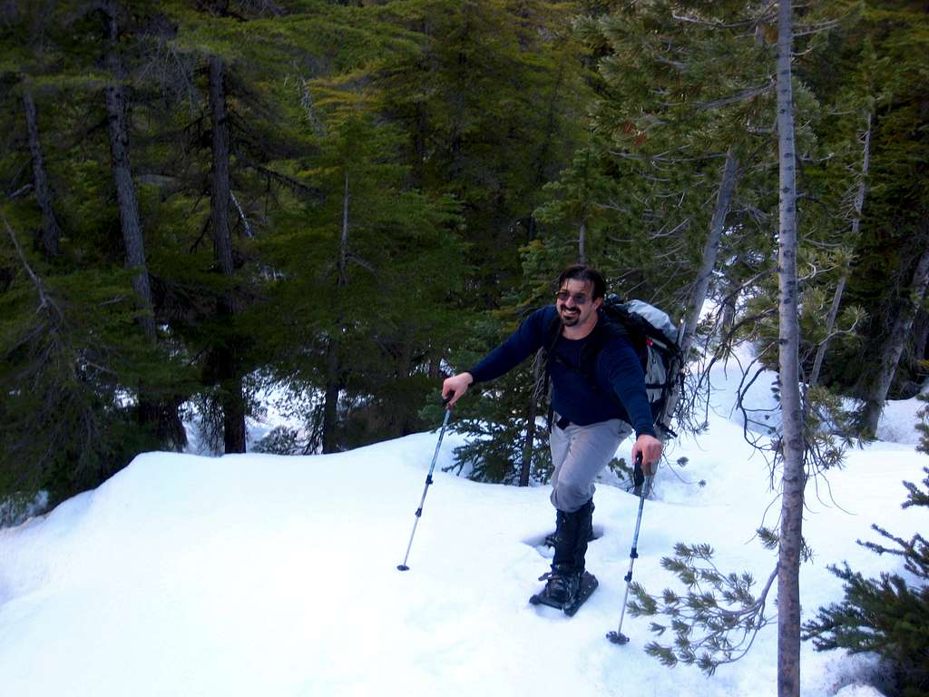 Snowshoeing up