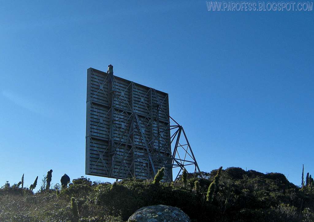 Most of people climb the metal plate to celebrate the hard summit