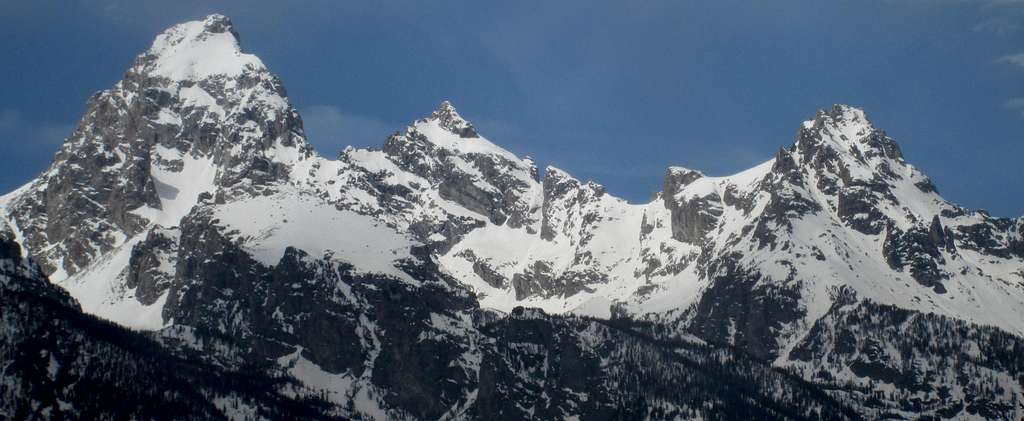 The Cathedral Group seen from Dornan's, Teton Range, Wyoming