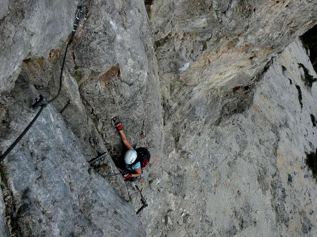 A pretty common moment on Haidsteig - struggling on the rock