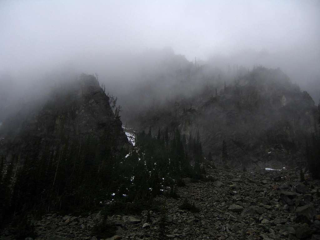 Eightmile Mountain in the clouds