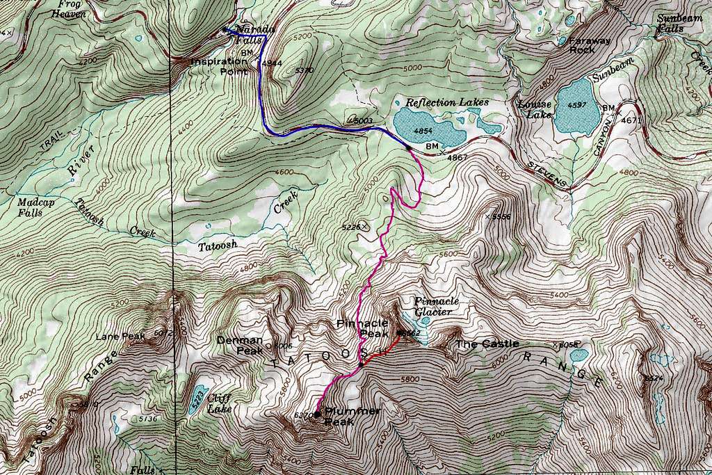 Plummer Peak Topo Map