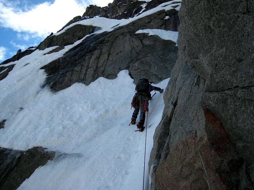 First constriction in the couloir