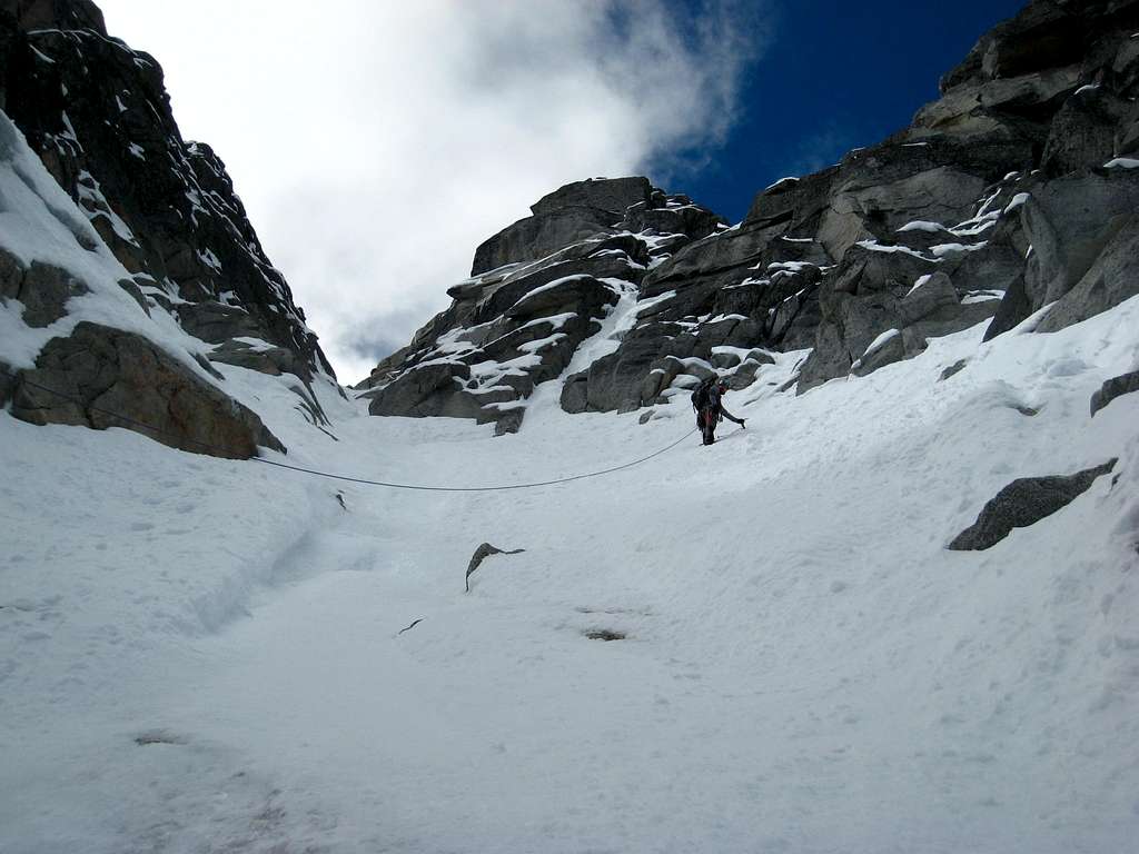 Wider section of the NE couloir