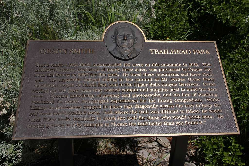 Orson Smith Trailhead Park Plaque