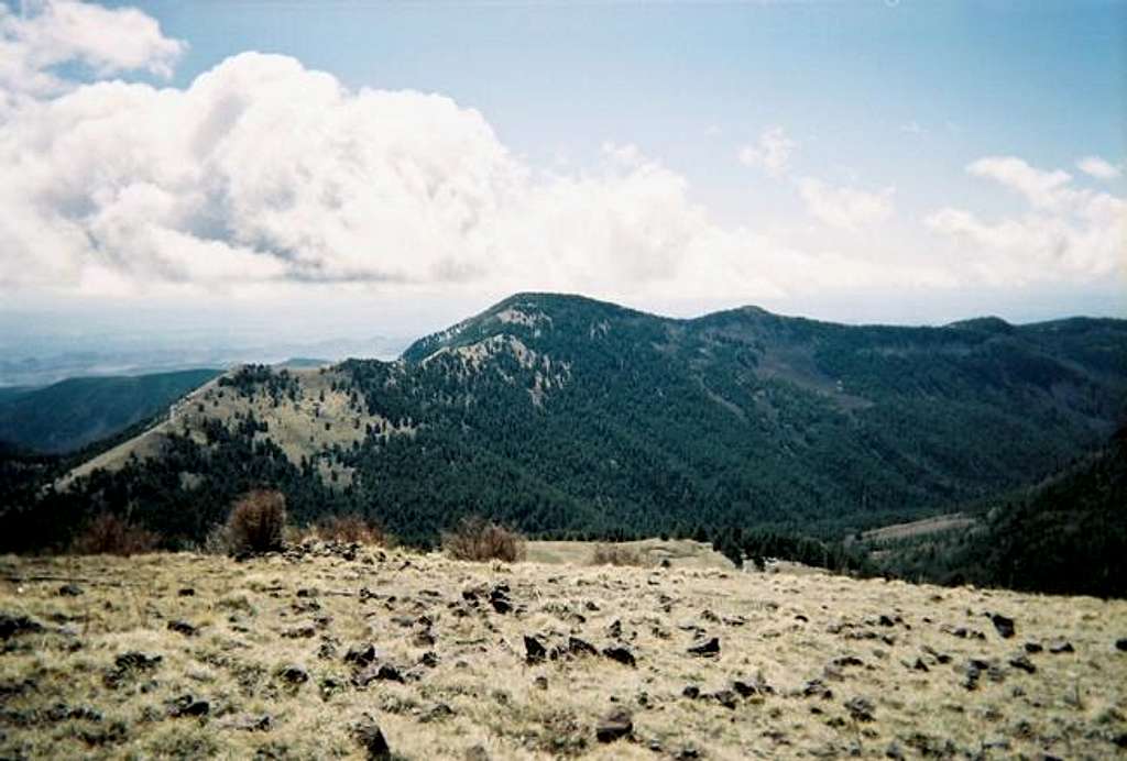A view of North Baldy Peak in...