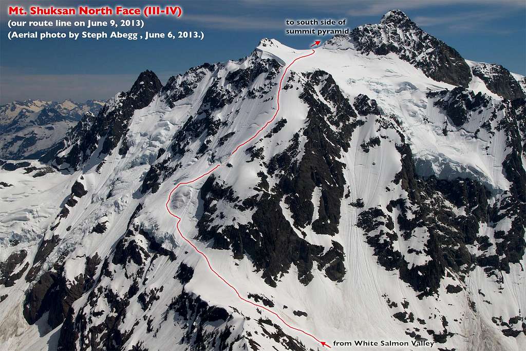 Mt. Shuksan North Face route overlay