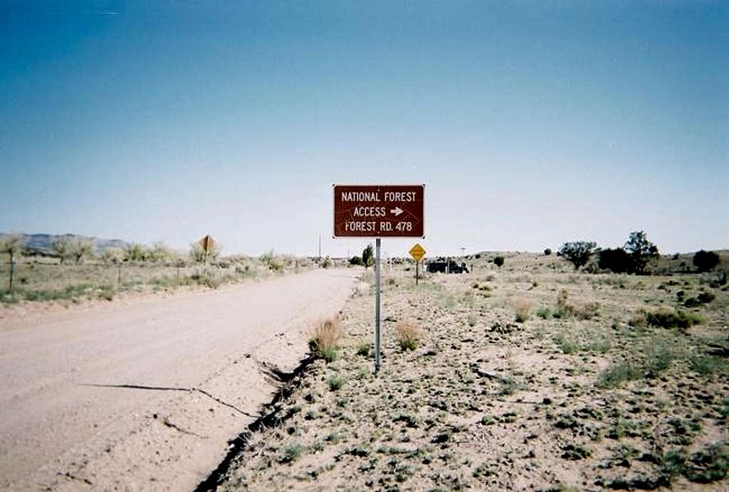 The turnoff to Forest Road 478.