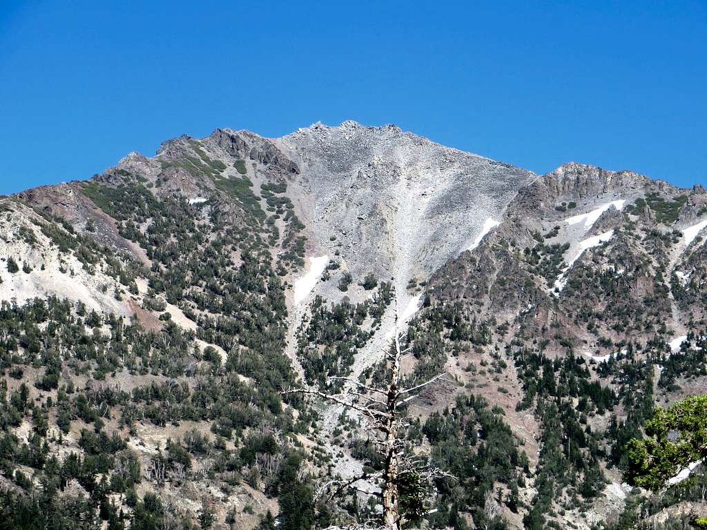 Highland Peak seen from below the PCT above Noble Canyon