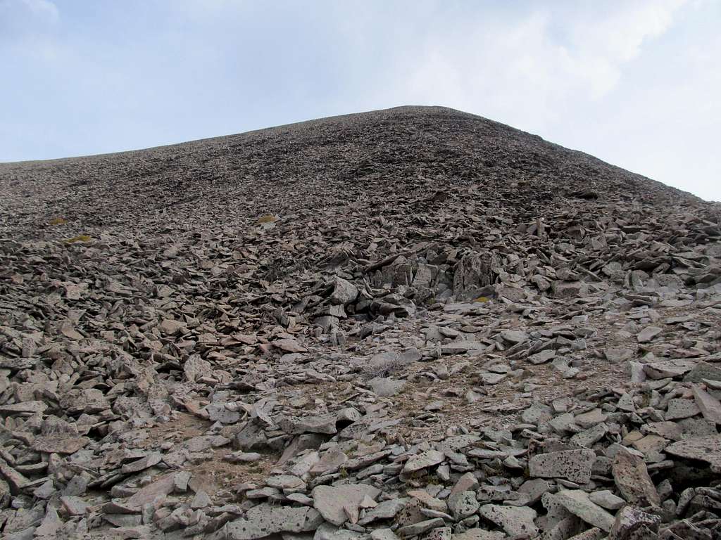 nearing summit ridge of Peale
