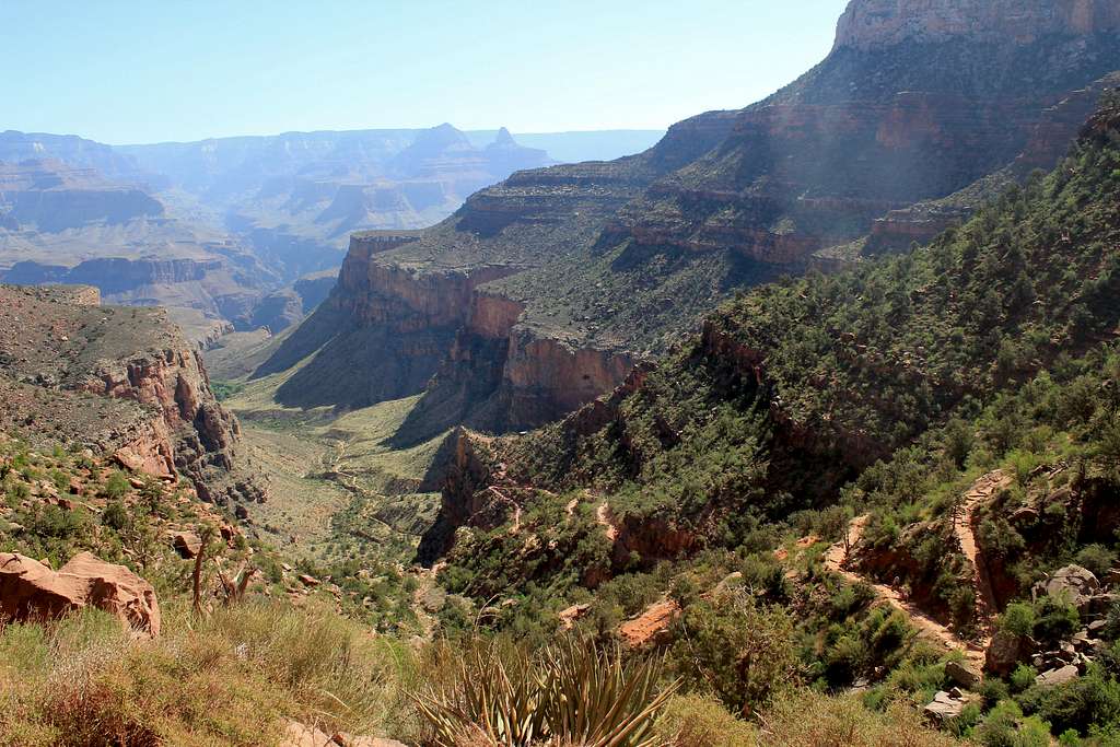 Looking down the Bright Angel Trail