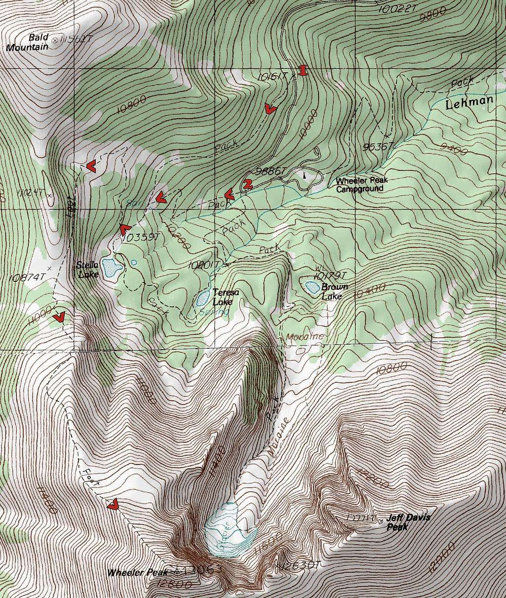 Wheeler Peak Topographic Map