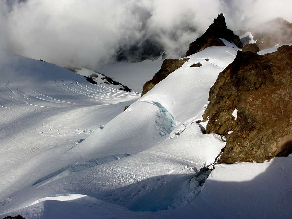 Summit Shot Down Blue Glacier