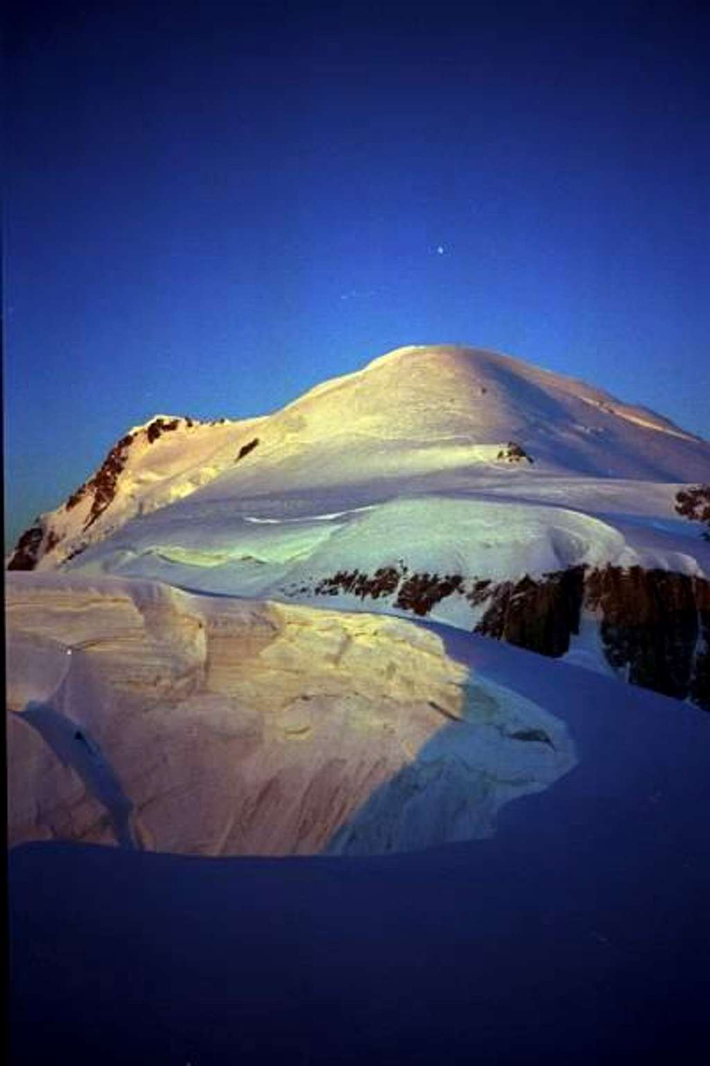 The sun rises on Mont Blanc,...