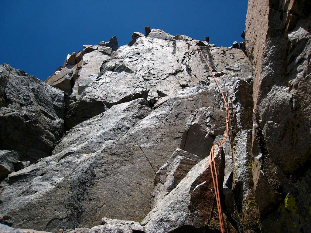 Making the rappel into the notch