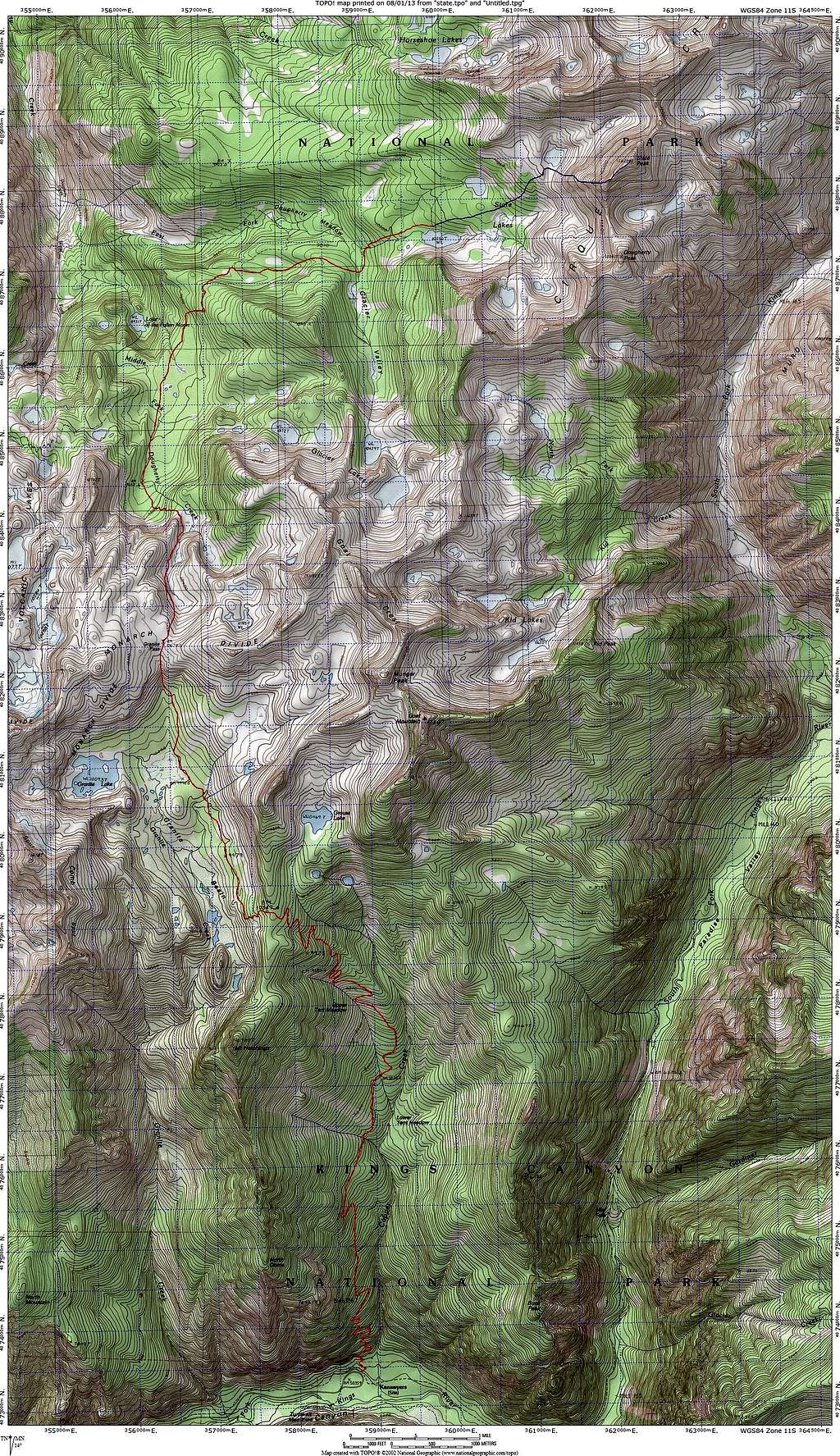 Route Map for State Peak