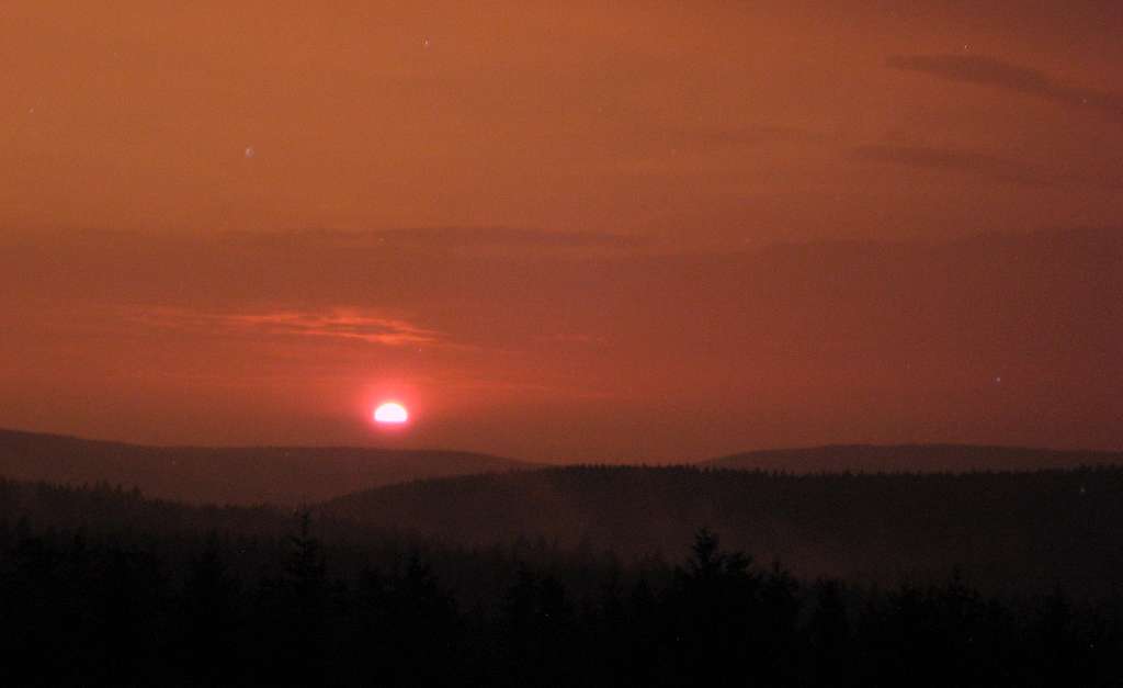What a sunset in the Harz Mountains!