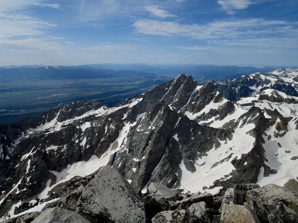 Buck Mountain and Mount Wister seen from the summit of the South Teton, June 24, 2013