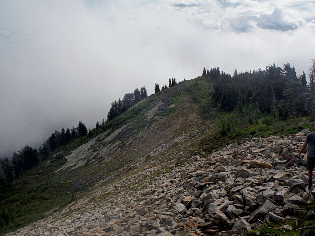 Looking down the ridge from the true summit