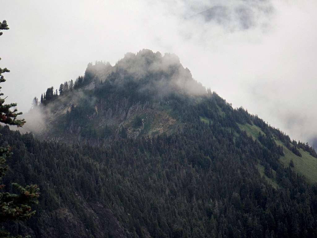 Closeup of the towering East Peak