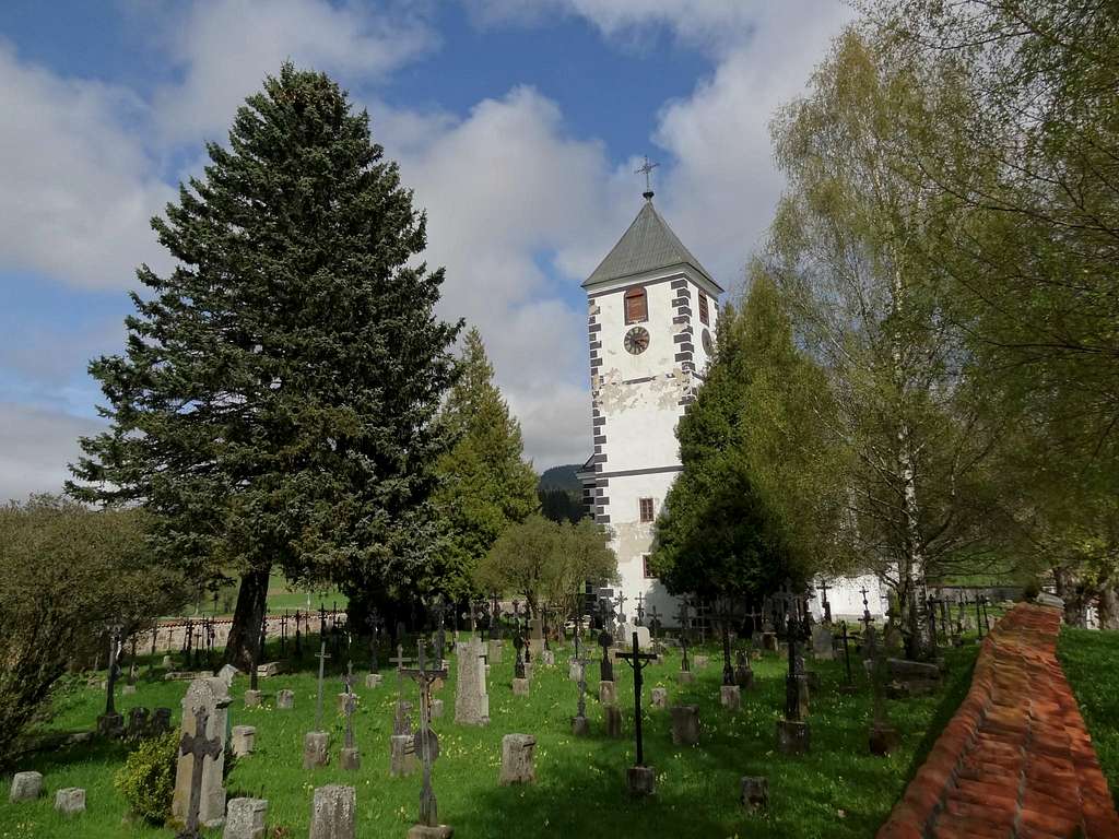 Church near Horni Plana on the shore of Lipenské jezero lake
