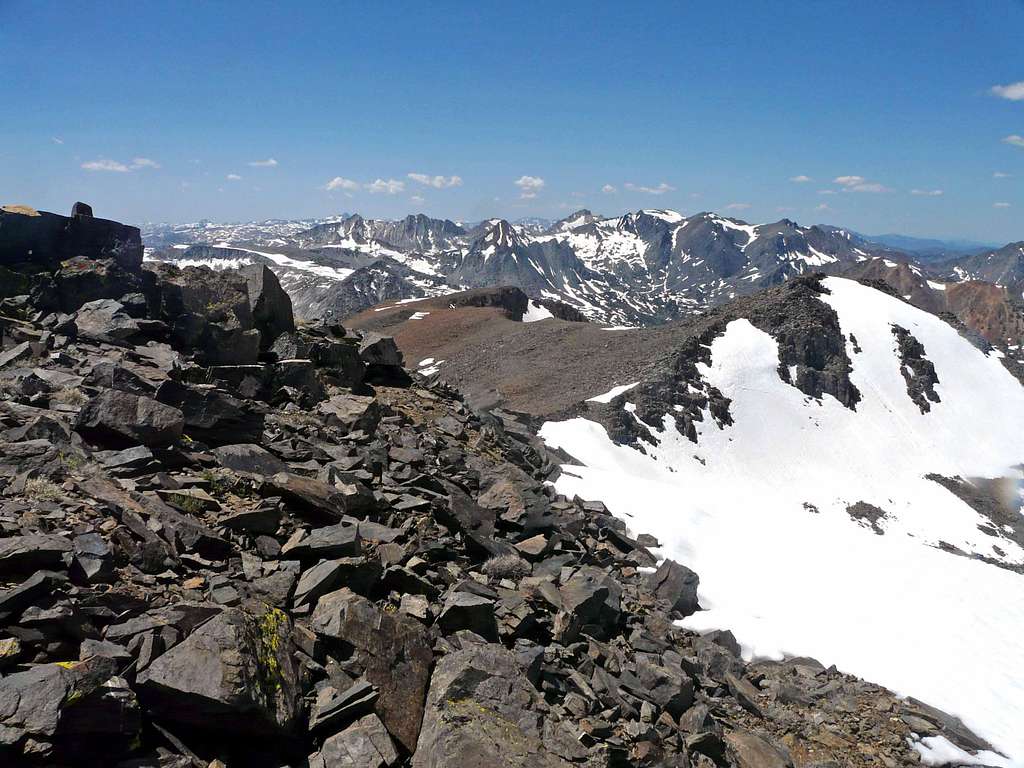 Slate Ridge Peak (below right) from Excelsior Mtn.