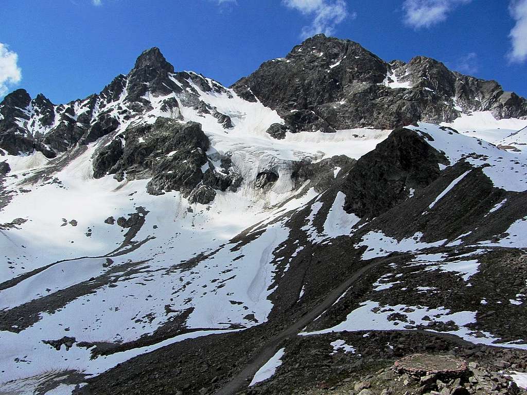 Großlitzner (3109m) and Gross Seehorn (3121m) from the north