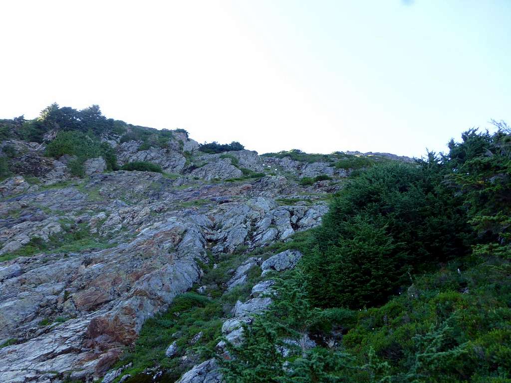 The upper scramble route on Mount Bullon