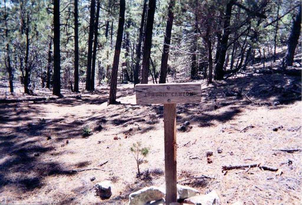 A Johnnie Canyon trail sign...