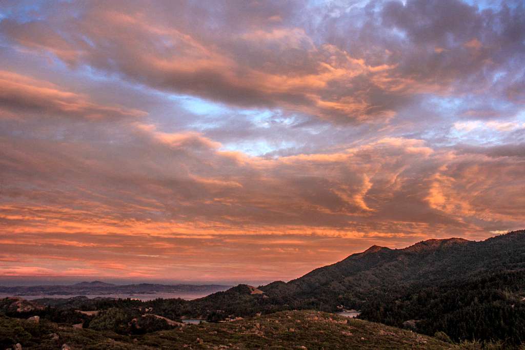Mt Tam sunset from Azalea Hill