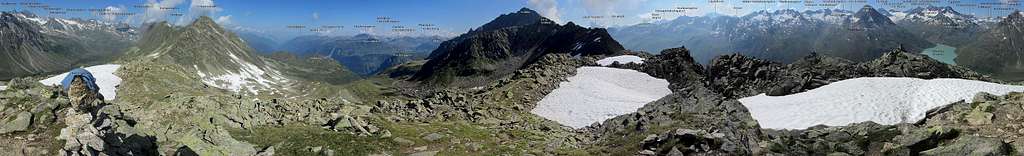 Annotated Bielerspitze 360° summit panorama