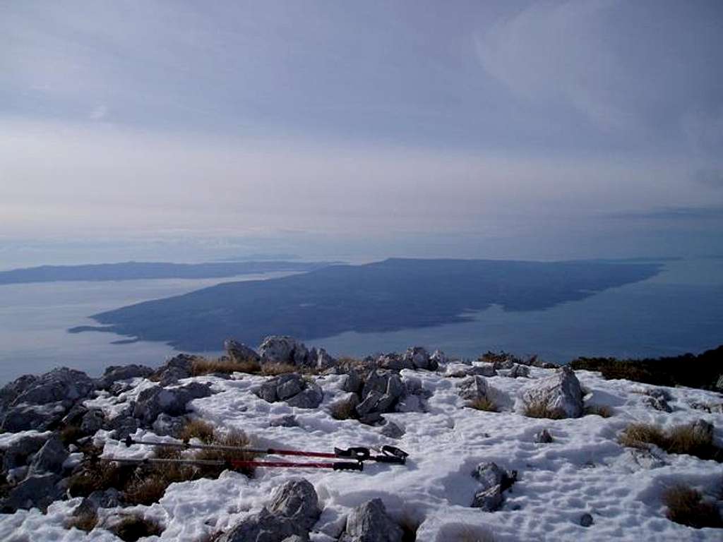 biokovo snow and adriatic sea