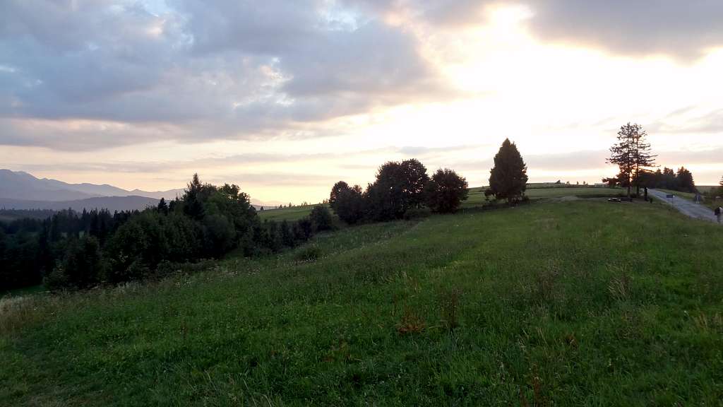 Evening panorama from Przełęcz nad Łapszanką
