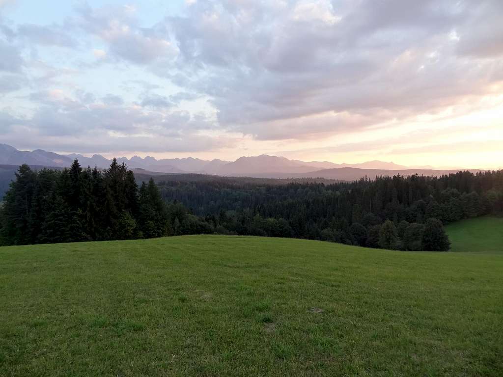 Evening panorama from Przełęcz nad Łapszanką