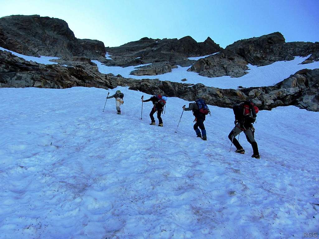 Crossing the small Seetal glacier