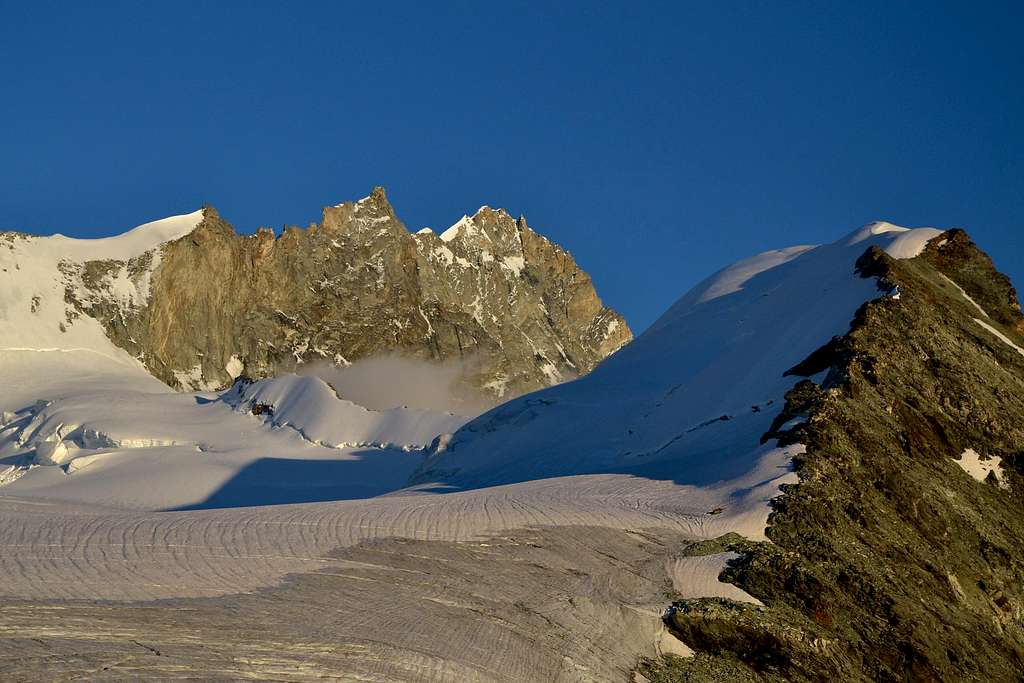 Weisshorn, Tête de Milon and Turtmann glacier