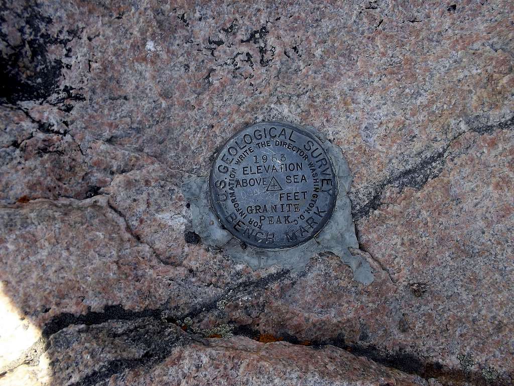 Granite Peak Summit Marker