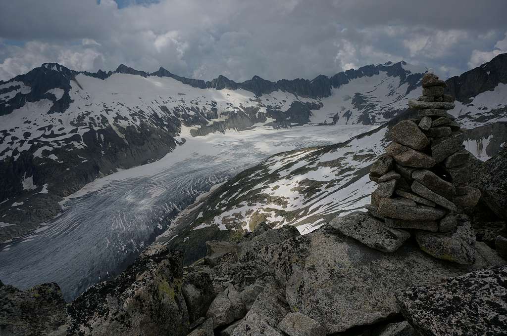Rhone Glacier as seen from the summit of  Klein Furkahorn