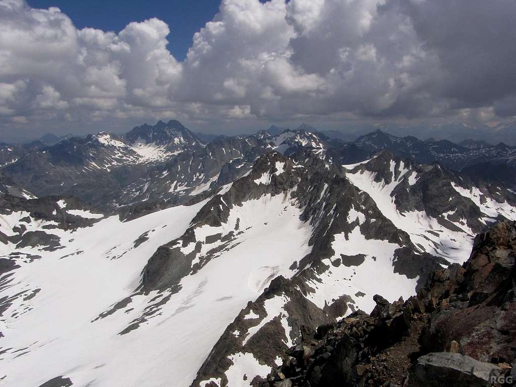 Piz Buin summit view to the east