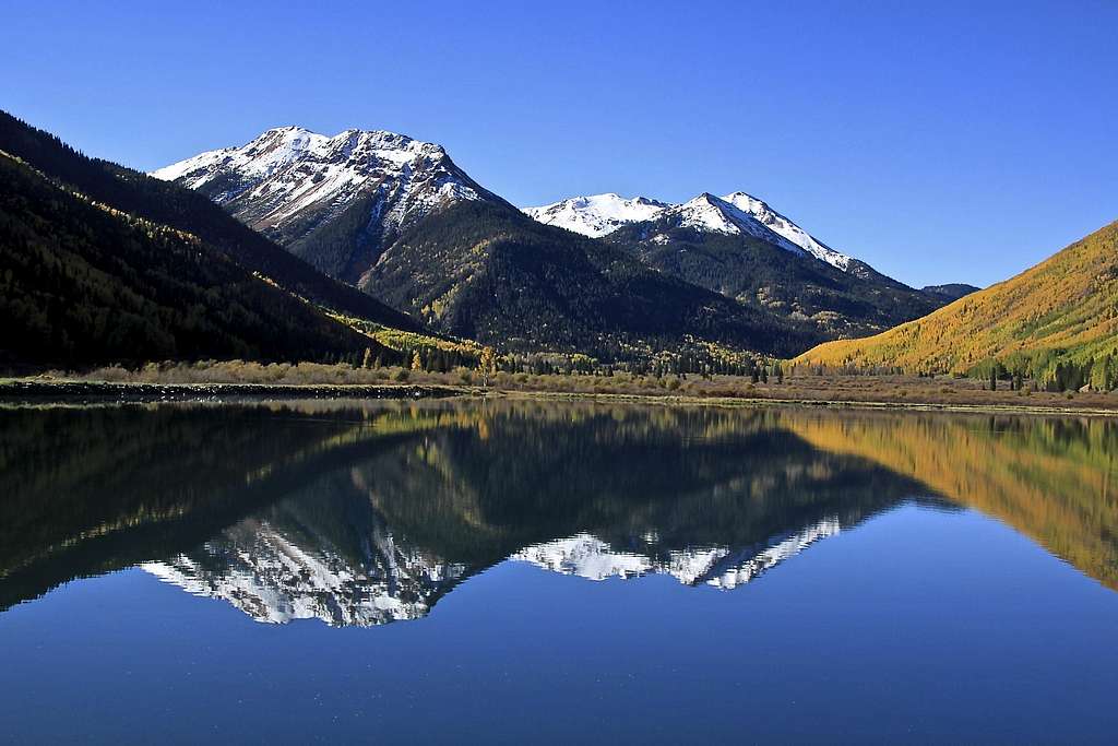 Red Mountain covered with snow