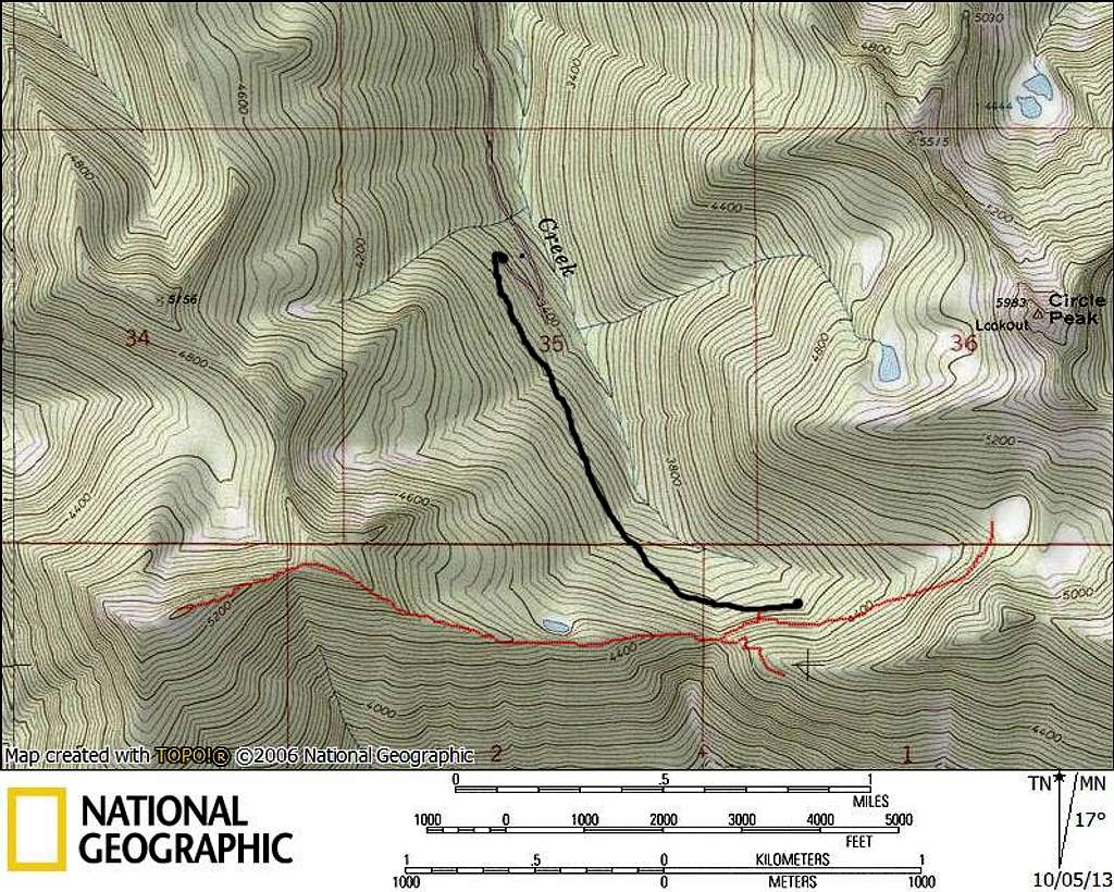 Rat Trap Mountain route map