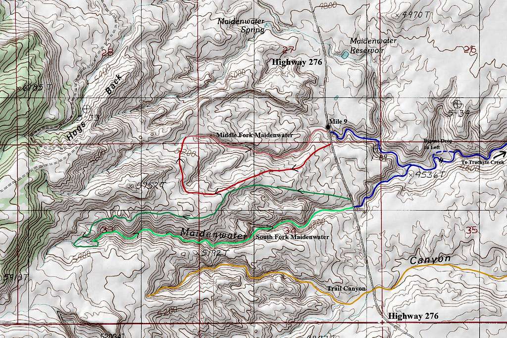 Maidenwater Canyons Map
